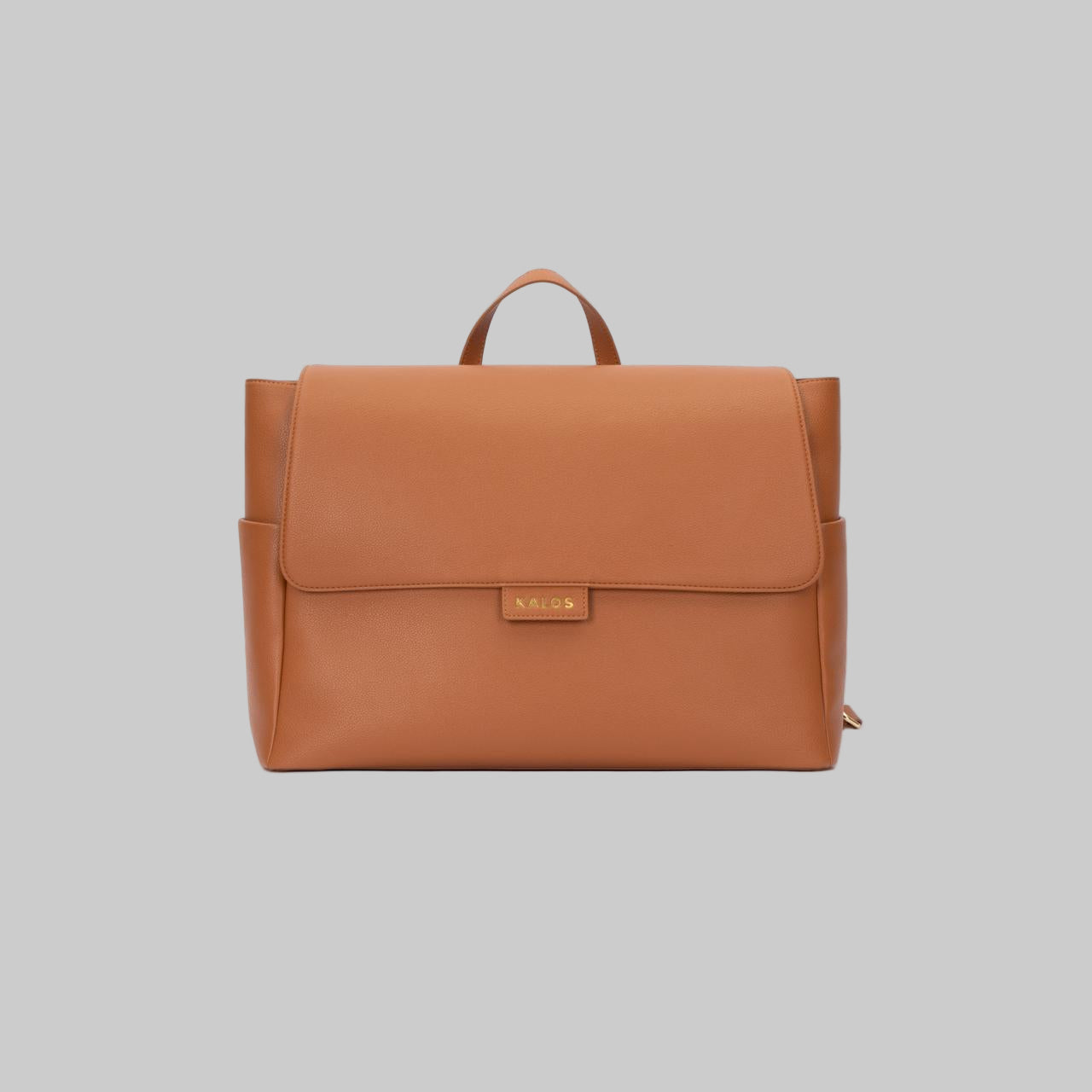Kalos Luxe rosey brown diaper bag with multiple compartments and modern design for moms and dads.